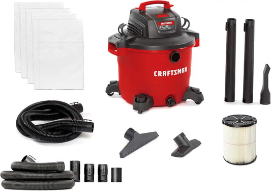 CRAFTSMAN CMXEVBE18595 16 Gallon 6.5 Peak HP Wet Dry Shop Vacuum Bundle