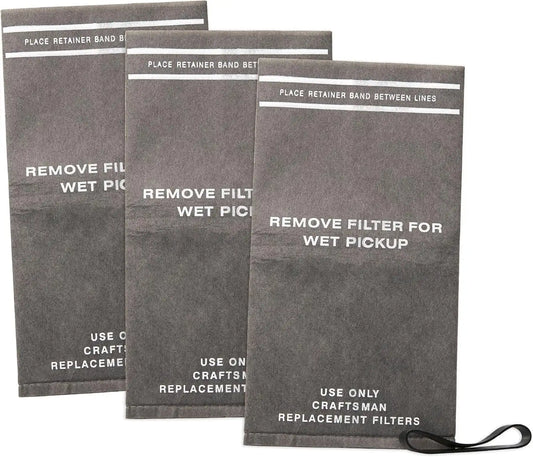 CRAFTSMAN CMXZVBE38737 Genuine 2.5 Gal. Wet Dry Vac Filter Bags with Band