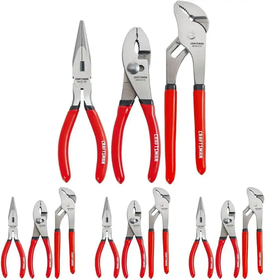 CRAFTSMAN Pliers Set, 3 Piece Set, Long Nose, Slip Joint, 8 Inch Groove (CMHT84103R) (Pack of 4)