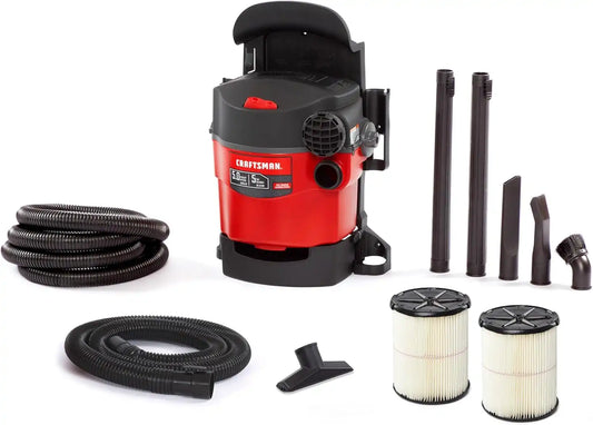 CRAFTSMAN CMXEVBE17925 5 Gallon 5.0 Peak HP Wet Dry Shop Vacuum Bundle