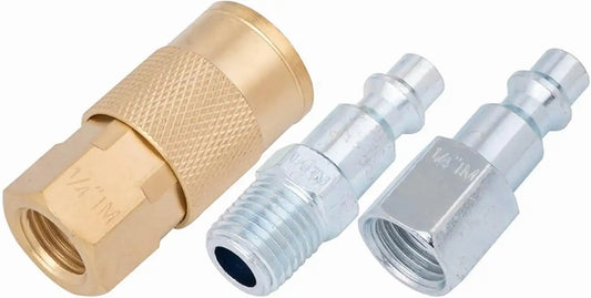 CRAFTSMAN 1/4-in NPT Universal Coupler/Plug Kit, 3-Piece, Industrial Interchange, Steel and Brass Construction