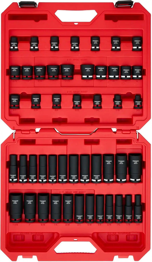 CRAFTSMAN 48 pc 1/2 in SAE/MM Shallow & Deep Impact Socket Set (CMMT16549)