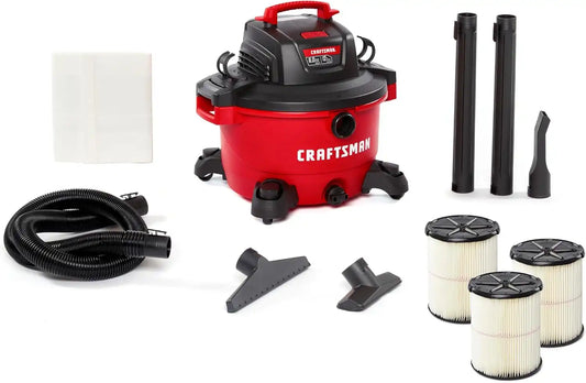 CRAFTSMAN CMXEVBE17594 12 Gallon 6.0 Peak HP Wet Dry Shop Vacuum Bundle