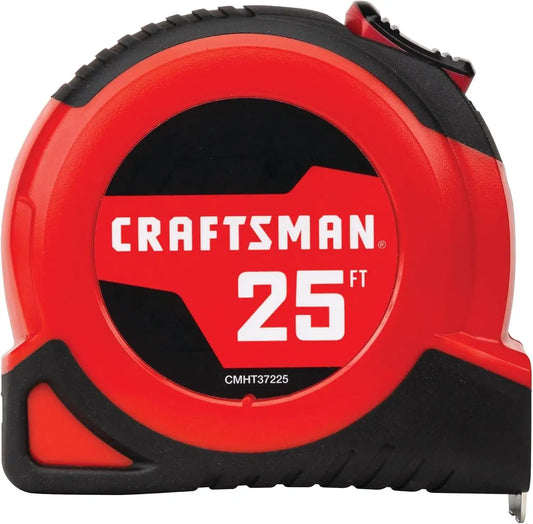 CRAFTSMAN 25-Ft Tape Measure with Fraction Markings, Retractable, Self-Locking Blade (CMHT37225), 7.6 m (Pack of 6)