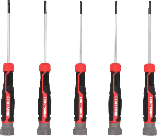 CRAFTSMAN Precision Screwdriver Set 5 PC Durable, Magnetic Tips, Textured Grip Handle (CMHT65141)