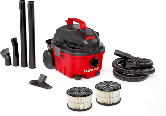 CRAFTSMAN CMXEVBE17040 4 Gallon 5.0 Peak HP Wet Dry Shop Vacuum Bundle